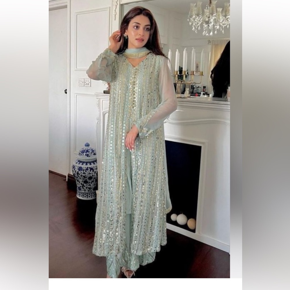 Original Rang E Haya Pakistani Ethnic wear in pista green - Picture 9 of 9